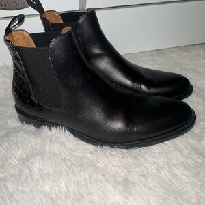 Taft Black Leather Ankle Boots